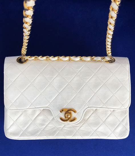 chanel bag price white|white vintage chanel bag.